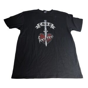 CBGB Forever Heart Dagger Graphic T-Shirt Black Mens Large Made in USA Punk Rock